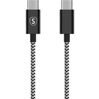 Sign Skin USB-C-auf-USB-C-Kabel 2,1 A, 0,25 m - Schwarz/Weiß