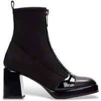 Hispanitas für Damen. HI243658 Schwarze Blockstiefeletten aus Leder (40), 8 bis 10 cm, Reißverschluss, Lässig