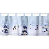 Weckbrodt Scheibengardine "Comic-Pinguine" Gr. 1, bunt (multi), B:120cm H:45cm, Microfaser, Polyester, Gardinen, Scheibengardine, Microsatin, blickdicht, bedruckt, HxB 45x120cm, Gardine, Store