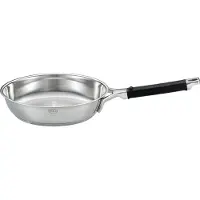 Rösle Bratpfanne RÖSLE "SILENCE PRO", silber (silberfarben, schwarz), B:25,6cm H:9,5cm L:46,9cm Ø:24cm, Pfannen, Bratpfanne, natürliche Quarzversiegelung ohne PTFE/PFAS, Induktion