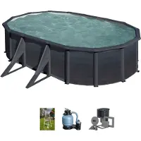 Gre Kea Oval 500x300x120cm - Aufstellpool aus Stahl