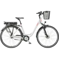 Telefunken E-Bike RC 657 Damen 28 Zoll, Elektrofahrrad Alu in Weiß, 7-GG-Shimano Nabenschaltung, mit Fahrradkorb, Farbe Weiß