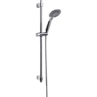 Wenko Stangenbrause-Set "Young", silber (silberfarben), Edelstahl, Brausegarnituren, Stangenbrause-Set, Chrom, Länge Stange: 66 cm
