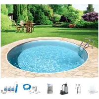 BWT Rundpool "mit sandfarbener Folie für den Karibik Look", beige (weiß, sand), H:120cm Ø:600cm, Schwimmbecken, Rundpool, Höhe: 120 cm, inkl. umfangreichem Zubehör, verschiedene Größen