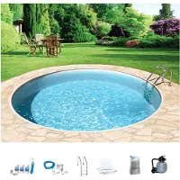 BWT Rundpool "mit sandfarbener Folie für den Karibik Look", beige (weiß, sand), H:120cm Ø:450cm, Schwimmbecken, Rundpool, Höhe: 120 cm, inkl. umfangreichem Zubehör, verschiedene Größen