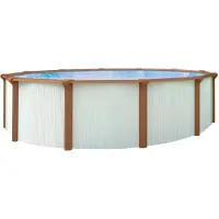Kwad Rundpool "Green line Evolution", weiß (weiß, innenfarbe: grau), H:132cm Ø:460cm, Schwimmbecken, Rundpool, 4,6x1,32 white- wood Folie in blau, sand oder grau erhältlich