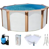 Kwad Rundpool "»Supreme« all in Premium Folie", grau (weiß, farbe innen: grau), B:460cm H:132cm L:460cm, Schwimmbecken, Rundpool, ØxH: 460x132cm, inkl. Bodenisolationsset