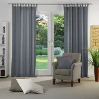 Wirth Vorhang "Torbole" Gr. 1, blau (dunkelblau), B:65cm H:125cm, Jacquard, Baumwolle, Polyester, Gardinen, Vorhang
