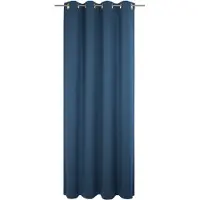 Wirth Vorhang "Umea" Gr. 1, blau (dunkelblau), B:132cm H:145cm, Jacquard, Polyester, Gardinen, Vorhang