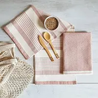 Framsohn Frottier Geschirrtuch "Modern Living Fischgrät", rosa (altrosa), B:50cm L:70cm, 100% Baumwolle, Geschirrtücher, Geschirrtuch, dichte Feinwebung, in Österreich hergestellt, 50x70 cm