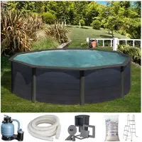 Gre KIT460GF, 17450 l, Gerahmter Pool, Kind, Leiter, Schwarz