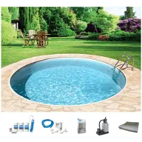 BWT Rundpool "mit sandfarbener Folie für den Karibik Look", beige (weiß, sand), H:150cm Ø:500cm, Schwimmbecken, Rundpool, Höhe 150 cm, in versch. Größen verfügbar
