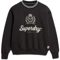 Superdry für Damen. W2012468A Country Club Sweatshirt schwarz (XS), Lässig, Baumwolle, Langarm