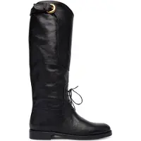 Weekend Max Mara für Damen. 2525796015600 Visby Lederstiefel schwarz (40), Flach, Schnürung, Lässig, Klassisch