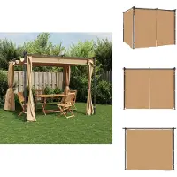 The Living Store Pavillon mit Vorhängen 3x3 m Taupe Stahl