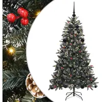 vidaXL Künstlicher Weihnachtsbaum Grün 150 cm PVC, Plastik und Stahl