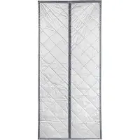 Maximex Türvorhang "Wärmeschutz 2in1", grau, B:80cm H:200cm, Polyester, Polyester, Gardinen, Türvorhang, 80x200 cm, Thermo-Vorhang, reflektierende Außenseite, blickdicht