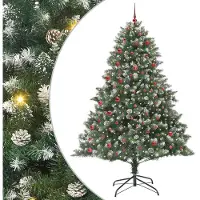 vidaXL Künstlicher Weihnachtsbaum mit 300 LEDs Grün 140 x 140 x 210 cm 3395245