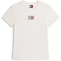 Tommy Hilfiger T-Shirt Party Flag DW0DW21965 Écru Regular Fit