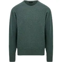 William lockie O-Auschnitt Pullover Lammwolle Moorland Grün