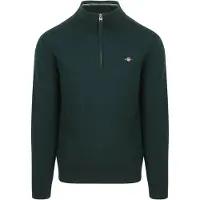 Gant für Herren. 87213 Grüner Pullover mit halbem Reißverschluss (XXL), Lässig, Wolle, Langarm