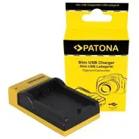 PATONA Slim Micro-USB Ladegerät für Canon LP-E5, EOS 1000D, 450D, 500D