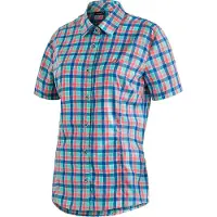 Maier Sports Funktionsbluse "Philina", Damen, Gr. 56, kariert, 85% Polyester, 15% Viskose, Blusen Funktionsbluse, Damen Bluse, leichte Kurzarmbluse, Blusen-Shirt, Karobluse, Reg Fit