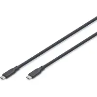 Digitus USB Silikon Kabel, USB4 Gen2, USB 20Gbps, 2m, schwarz, 2 m, USB C, USB C, USB4 Gen 2x2, 20 Gbit/s, Schwarz