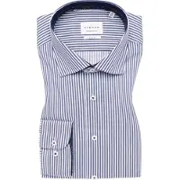 Eterna Langarmhemd "SLIM FIT", Herren, Gr. 42, Normalgrößen, navy, Twill, 100% Baumwolle, schmal, Manschette, Hemden Langarmhemd, NON IRON (bügelfrei)