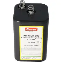Nissen Premium 800 4R25 Batterie 6 Volt max. 9000mAh Kapazität, Trockenbatterie 4R25 ohne Quecksilber und Cadmium