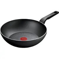 Tefal Wok "Recycled On, Induktion, Ø 28 cm", schwarz, B:37cm H:18cm Ø:28cm, Pfannen, Wok, aus 100% recyceltem Aluminium, Antihaftversiegelung, Thermo-Signal