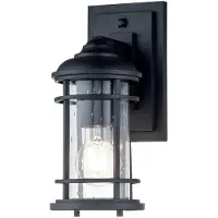 FEISS Außen Wandlaterne, Alu Stahl schwarz, Glas klar, H 29,2 cm