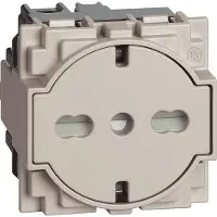 Legrand KM4140A16F LivingNow Kombinationssteckdose Schutzko/Italien in flacher Optik, Farbe Sand