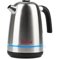 Girmi Elektrische 1,7-Liter-Wassererhitzer 2200-Watt, schwarz, rostfreier Stahl