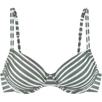Venice beach Bügel-Bikini-Top "Summer", Damen, Gr. 38, Cup D, grün (oliv gestreift), Polyamid, Xtra Life LYCRA, gestreift, Bikini-Oberteile Bügel-Bikini-Top, mit Doppelträgern