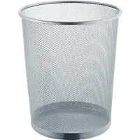Helit Papierkorb "the circle network", 23 Liter, Pulverbeschichteter Mesh-Papierkorb in zeitlosem, modernem Design, Farbe: silber