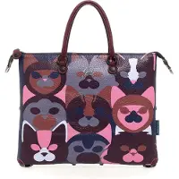 Gabs Leder Schultertasche G3 Plus Holiday Bag Pop Cats Chianti mehrfarbig