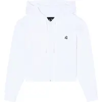 Armani Exchange für Damen. XW000822AF10818U0002 Weißes Sweatshirt mit Reißverschluss (S), Lässig, Sportlich, Baumwolle, Multisport