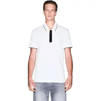 Armani Exchange für Herren. XM001285AF10366U0009 Ideal Polo (S), Weiß, Lässig, Baumwolle, Kurzarm