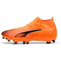 Puma Fußballschuh "ULTRA 6 MATCH+ FG/AG", Gr. 43, Textil, heat fire, schwarz, glowing rot, Synthetik, Schuhe Fußballschuh, für Rasen- und Kunstrasenplätze, mit SPEEDSYSTEM Laufsohle