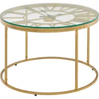 FineBuy Couchtisch Sofatisch Glas Ø 60 cm Tisch Wohnzimmertisch Rund Modern