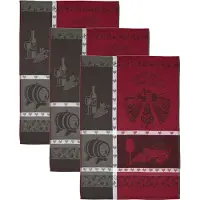 Ross Geschirrtuch "Weinmotiv", rot (rot, anthrazit), B:50cm L:70cm, 100% Baumwolle, Geschirrtücher, Geschirrtuch, Motivtuch, aus 100% Baumwolle