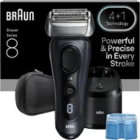 Braun Series 8 8663cc, Folienschaber, Grau, Tasten, Wechselstrom/Batterie, Lithium-Ion (Li-Ion), Integrierte Batterie