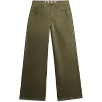 Superdry für Damen. W7011313A Grüne Baggy Chino-Hose (32/30), Lässig, Baumwolle