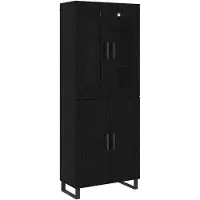 vidaXL Highboard 2 stk. Schwarz Eichen-Optik 69,5 x 34 x 180 cm