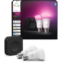Philips Hue LED-Leuchtmittel 2x E27 8,1 W CCT RGB Bridge Pro