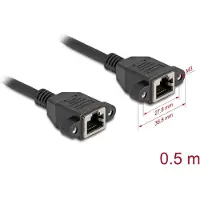 DeLOCK 90783, 0,5 m, Cat6a, S/FTP (S-STP), RJ-45, RJ-45, Schwarz