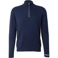 Pepe Jeans für Herren. PM7000012 Andre Mock Zipper Pullover navy (L), Lässig, Baumwolle, Marine