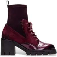 Hispanitas für Damen. HI254281 Zurich Rock burgunderfarbene Lederstiefeletten (37), 5 bis 8 cm, Reißverschluss, Lässig, Bordeaux