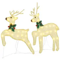 vidaXL Weihnachtsrentier 2 stk. Warmes Weiß